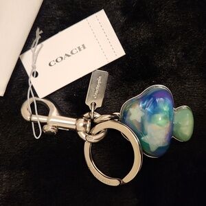 Coachtopia Mushroom Bag Charm Blue Multicolor Star Details- NWT